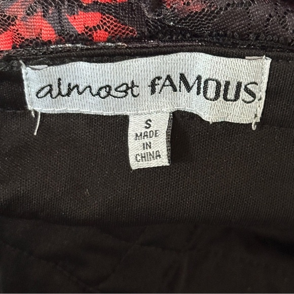 Almost Famous Lace Midi Dress Red/Black Size Small - Picture 4 of 10